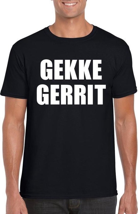 Gekke gerrit tekst t-shirt zwart heren L | bol.com