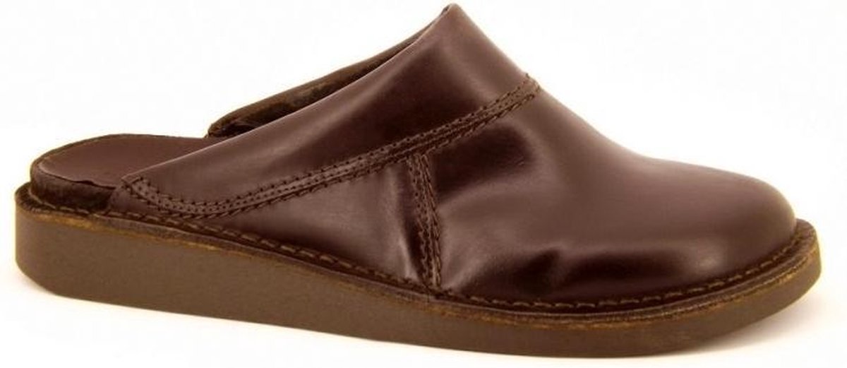 Leren pantoffel Zweedse muil bruin 50