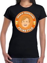 Oranje vereniging Prins Pils t-shirt  zwart dames - Koningsdag kleding S