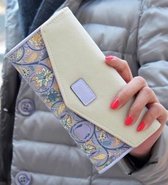 Fashionidea – mooie paarse dames portemonnee met fantasie print , van PU leer ook geschikt voor kleingeld
