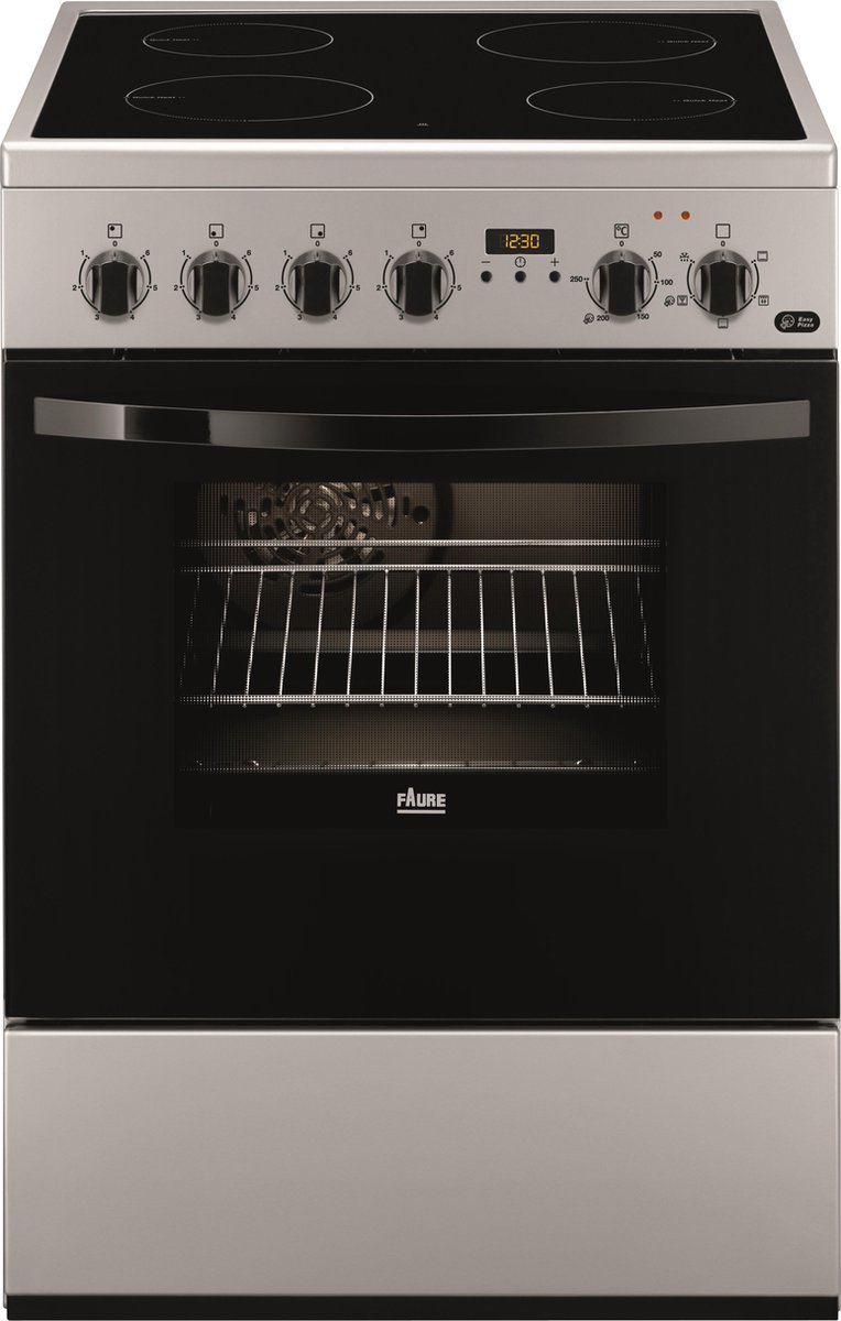 FAURE FCV6530CSA - Keramische kookplaat-4 zones-8485W-Elektrische oven-Catalyze-56L-A-Silver