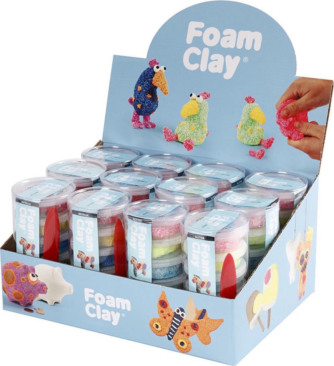 Foam Clay®, 12 sets, kleuren assorti