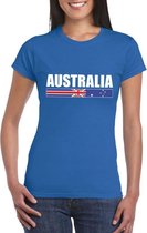 Blauw Australie supporter t-shirt voor dames 2XL