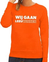 Nederland supporter sweater Wij gaan LeeuWinnen oranje voor dames - landen kleding S