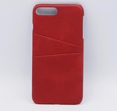 Voor iPhone 6 Plus- kunstlederen back cover / wallet – rood