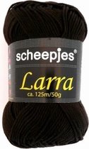 Scheepjes Larra 7411 Diep Donkerbruin. PAK MET 10 BOLLEN a 50 GRAM.