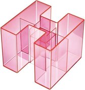 Pennenbak HAN Bravo 5-vaks transparant fel rose