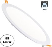 LED Downlighter Slim 24w, 2000 Lumen, 4000K Neutraal Wit, Wit, Aluminium Body, Gatmaat Φ285mm