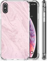 Siliconen Hoesje Geschikt voor iPhoneX/10 | Xs Marble Pink