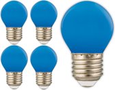5 Stuks - Calex LED kogellamp 240V 1W 12lm E27 blauw