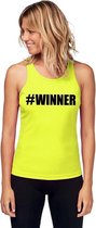 Neon geel winnaar sport shirt/ singlet #Winner dames S