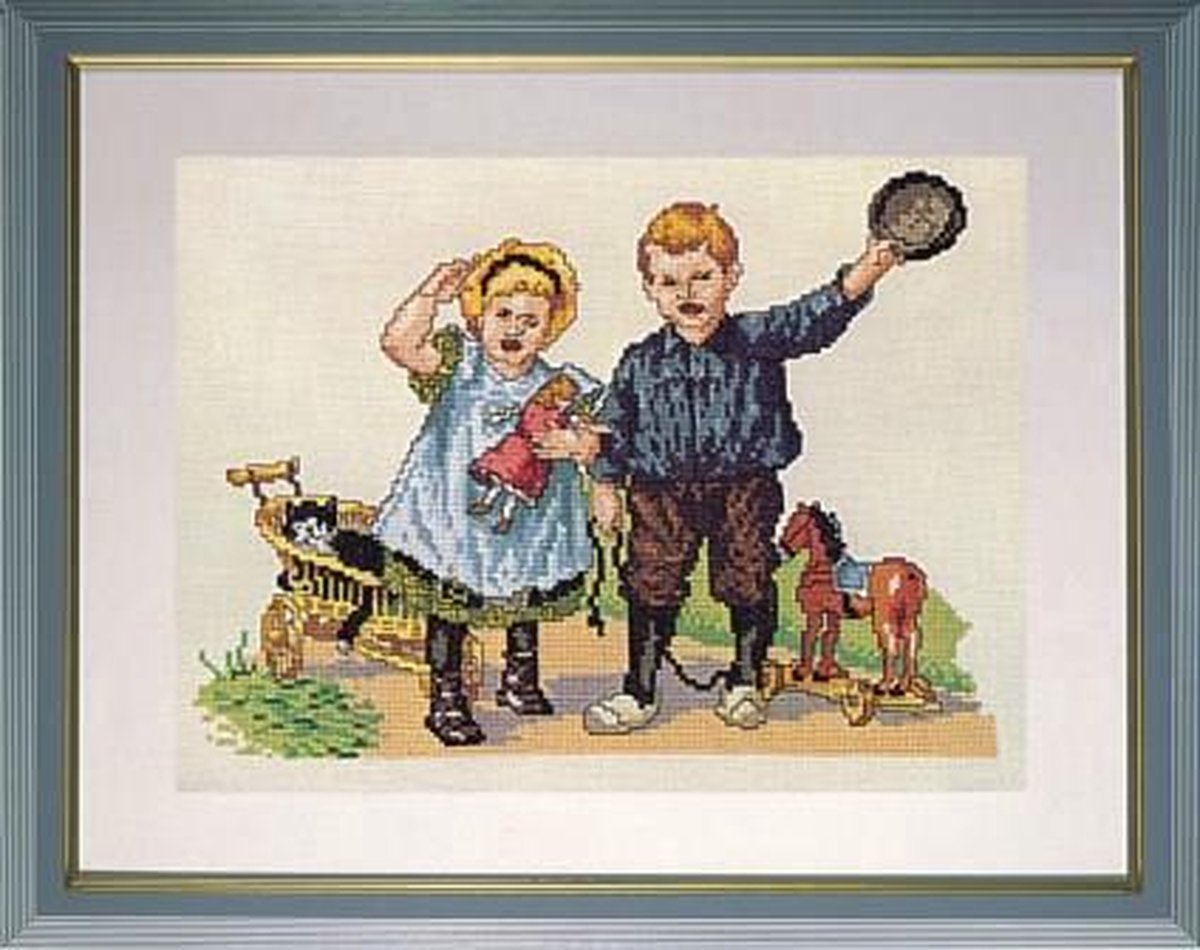 borduurpakket 19005 cornelis jetses, ot en sien, nemen afscheid
