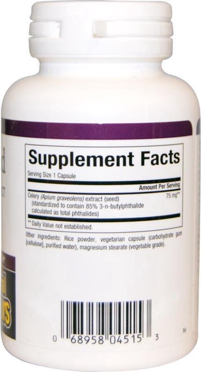 Natural Factors, Selderij zaad extract (Celery Seed) 60 vegetarische