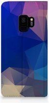 Geschikt voor Samsung Galaxy S9 Book Wallet Case Polygon Dark