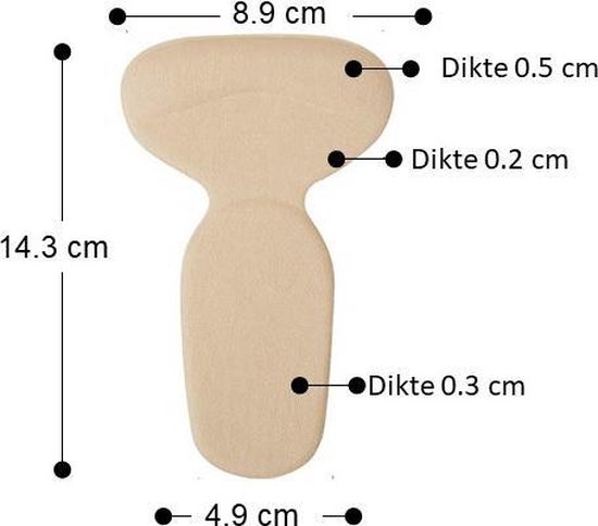 1 paar comfortabele hielbeschermers – inlegzolen voor hoge hakken of schoenen – beige – one size