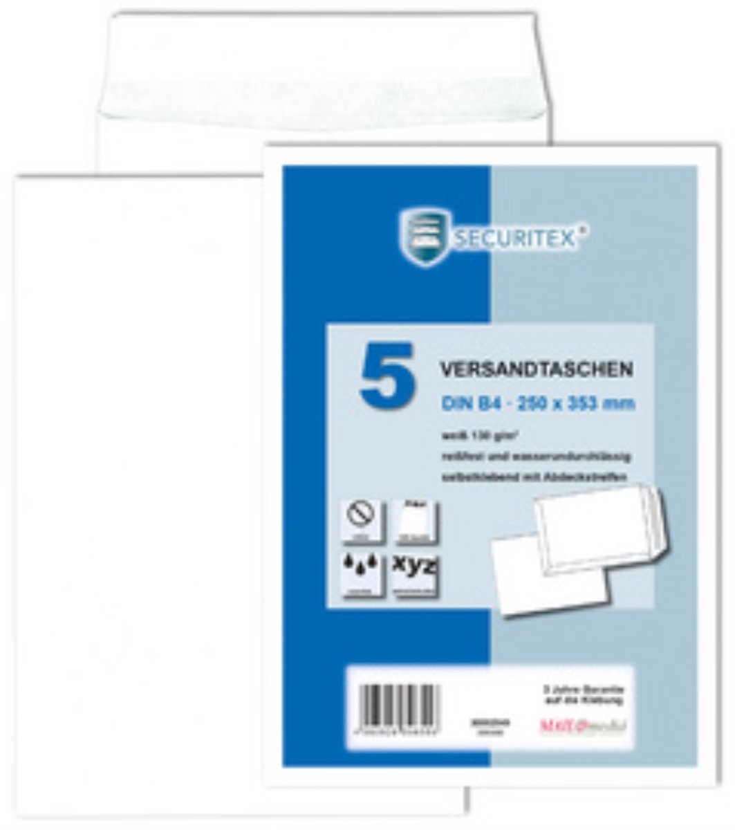 securitex enveloppen b5 wit zonder venster 130gr