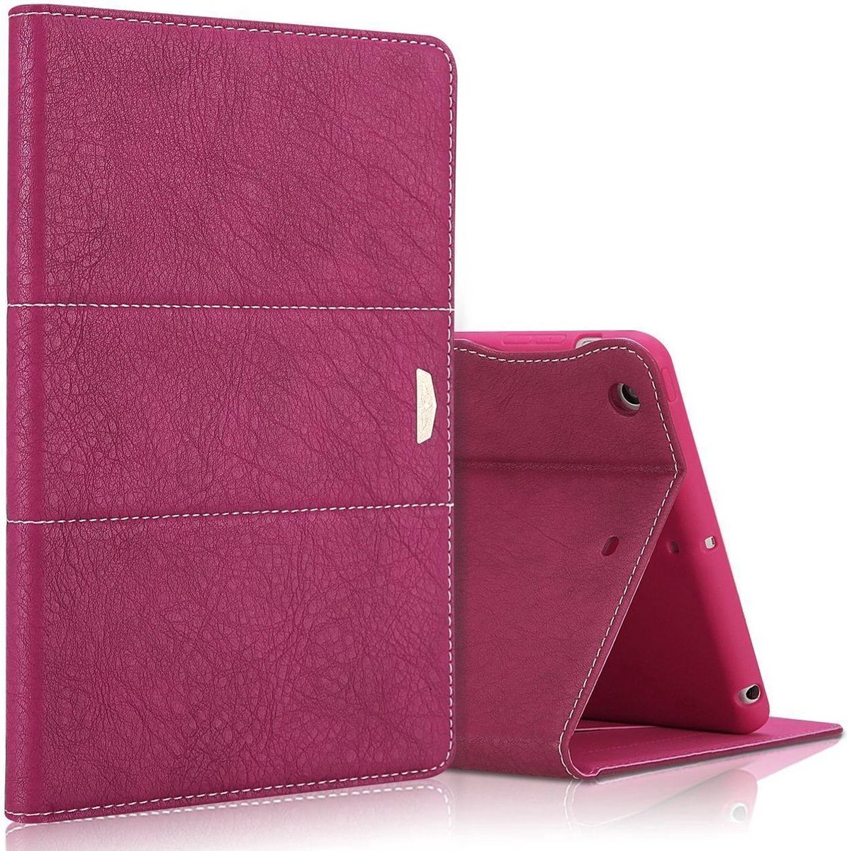 iPad Mini / Mini 2 / Mini 3 XUNDD® Eagle Series Lychee Pattern Slim Fit boek case cover hoesje met stand Pink