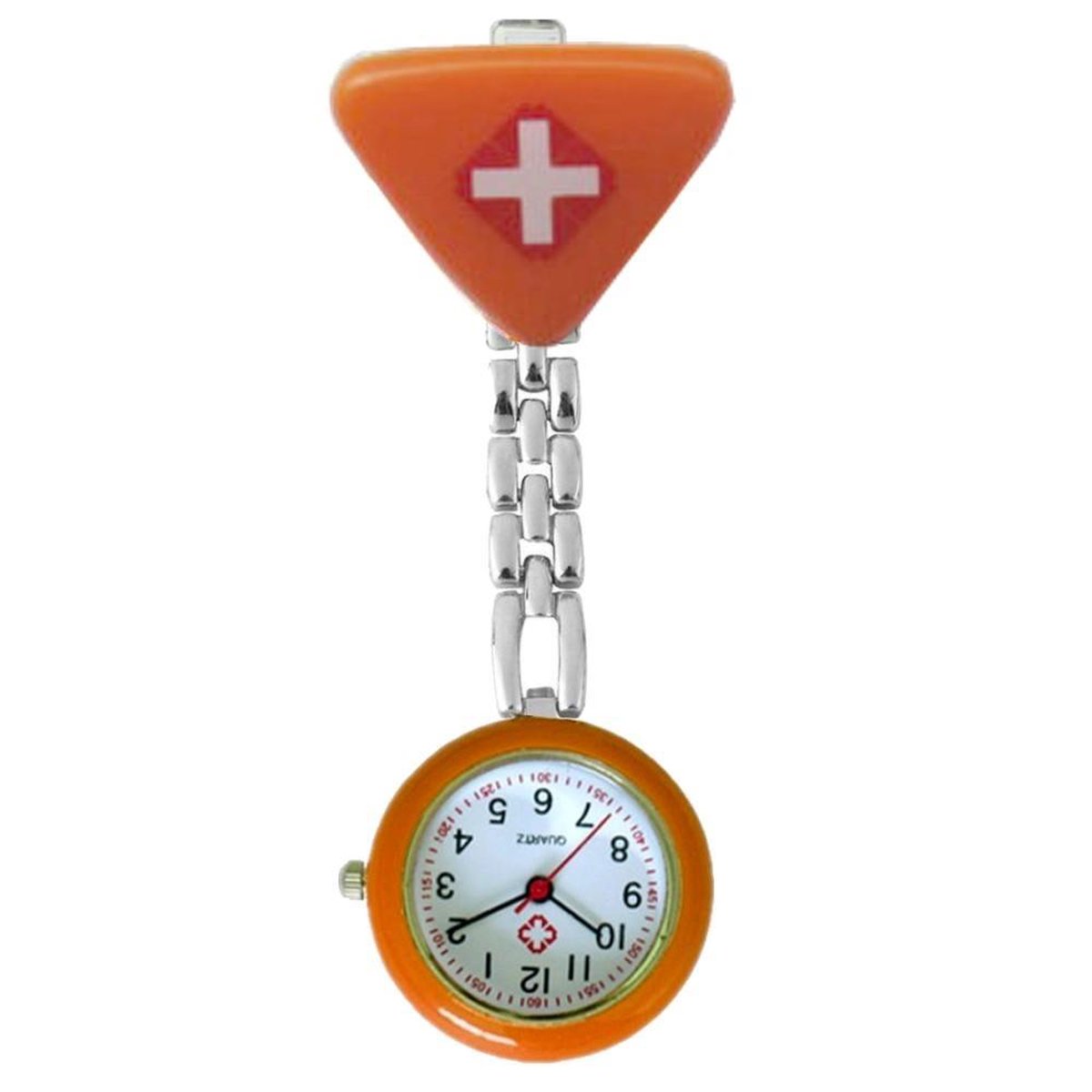 Fako® - Verpleegstershorloge - Zusterhorloge - Verpleegster Horloge - Driehoek - Oranje