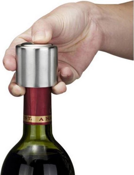 Lengtegraad Fauteuil opleggen 2X RVS Vacuum Pomp Wijnstopper - Wijnstop / Flessenstop Voor Wijn -  Wijnflesafsluiter | bol.com