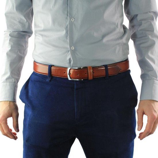 Leren pantalon riem - Heren - 35 MM - Cognac - Kostuum - Premium - Echt  leer | bol.com