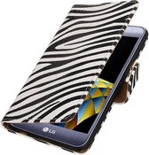 Zebra booktype wallet cover cover voor LG X Cam