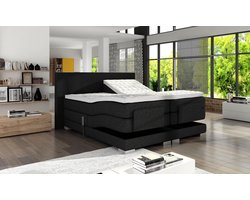 Boxspring Elektrisch - 200x200 - 9 zones - Koudschuim topmatras - Stof Zwart