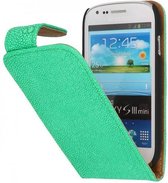 Devil Classic Flipcases Hoesjes - Hoesje Geschikt voor Samsung Galaxy S3 mini i8190 Groen