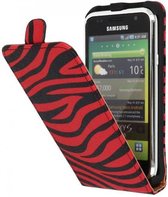 Zebra Flipcase Hoesjes Cases voor Galaxy S i9000 Rood