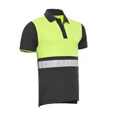 Santino Hivis poloshirt Hamburg - navy / fluor geel - maat 4XL