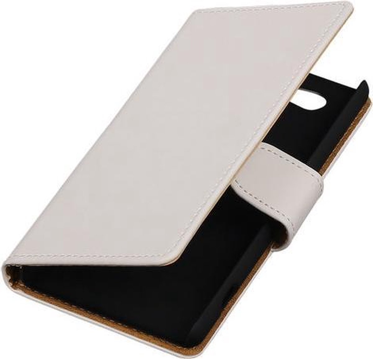Sony Xperia Z4 Compact Effen Bookstyle Wallet Hoesje Wit - Cover Case Hoes