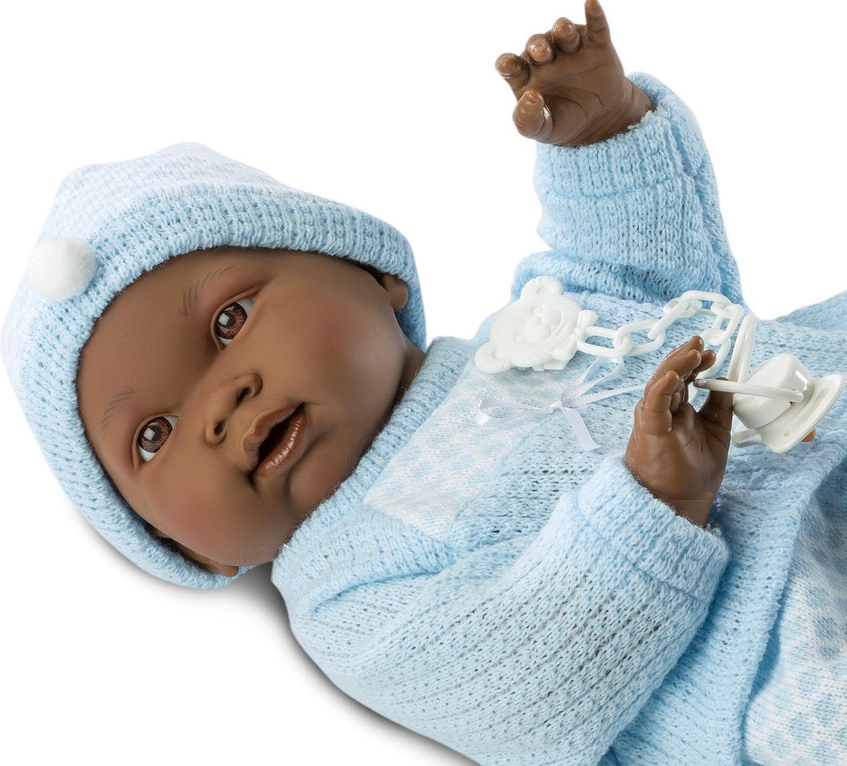 Llorens babypop jongen donker 45 cm met speen