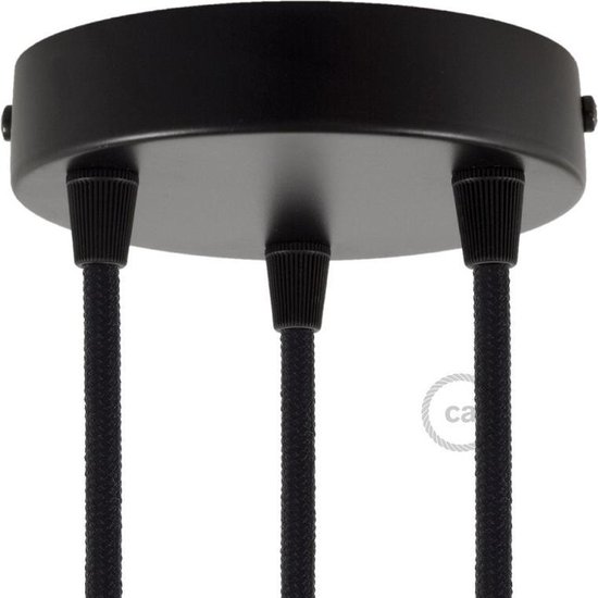 Metalen plafondkap geschikt voor 3 lampen Ø12cm - zwart | bol.com