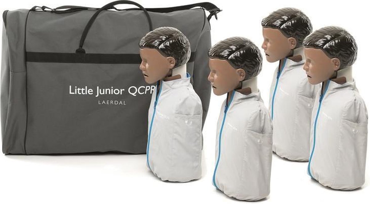 Goedkoopste Laerdal reanimatiepop Little Junior QCPR – 4 stuks - donker