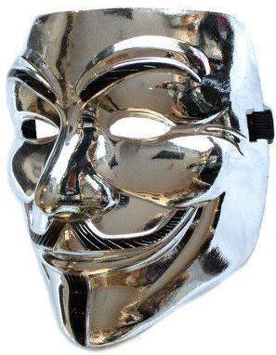 Gietvorm Bovenstaande onderwijzen Anonymous V for Vendetta masker zilver | bol.com