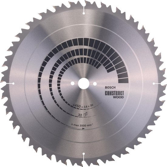 Bosch Accessories Construct Wood 2608640704 Lame de scie circulaire au carbure 450 x 30 x 3.8 mm Nombre de dents: 32 1