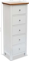Ladekast hoog 45x32x115 cm massief eikenhout
