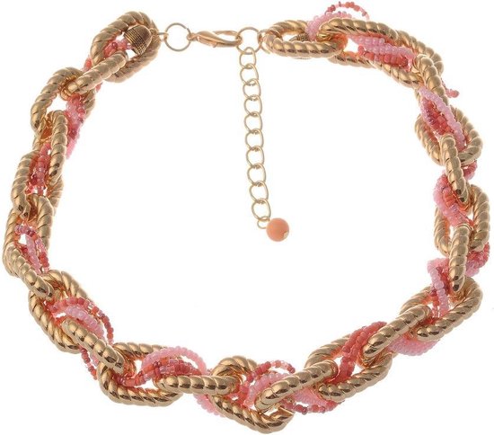 HolidayQbee gouden halsketting voor dames – Elegante gouden ketting met grote hangers, modieus design voor elke gelegenheid, cadeau voor vrouwen