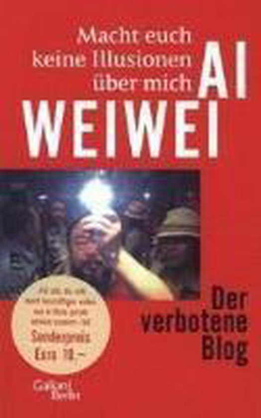 Couverture de livre rouge, titre "Macht euch keine Illusionen über mich" et "Der verbotene Blog".
