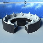 Loungeset poly rattan zwart 37-delig  (incl. Fleecedeken)
