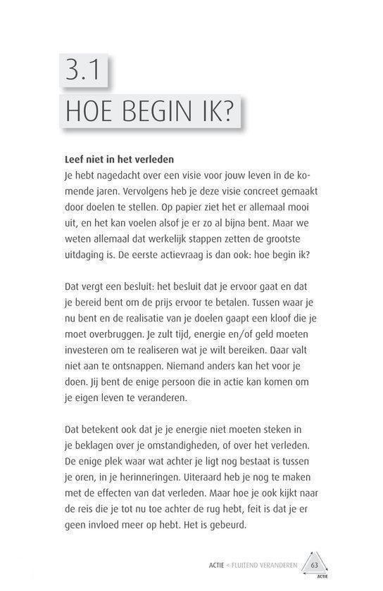 Pagina 63 met "3.1 HOE BEGIN IK?" en tekst over het starten van veranderingen.