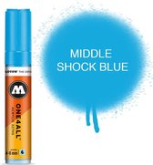 Molotow 327HS Shock Blue Middle - Marqueur acrylique bleu - Pointe biseautée 4-8mm - Couleur bleu clair