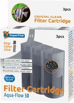 SuperFish Crystal Clear Filter Cartridge 50 - Aquarium - Filtre - 3 cartouches filtrantes