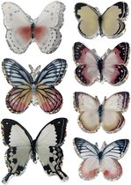 3D stickers afm 26-48 mm diverse kleuren vlinders 7stuks