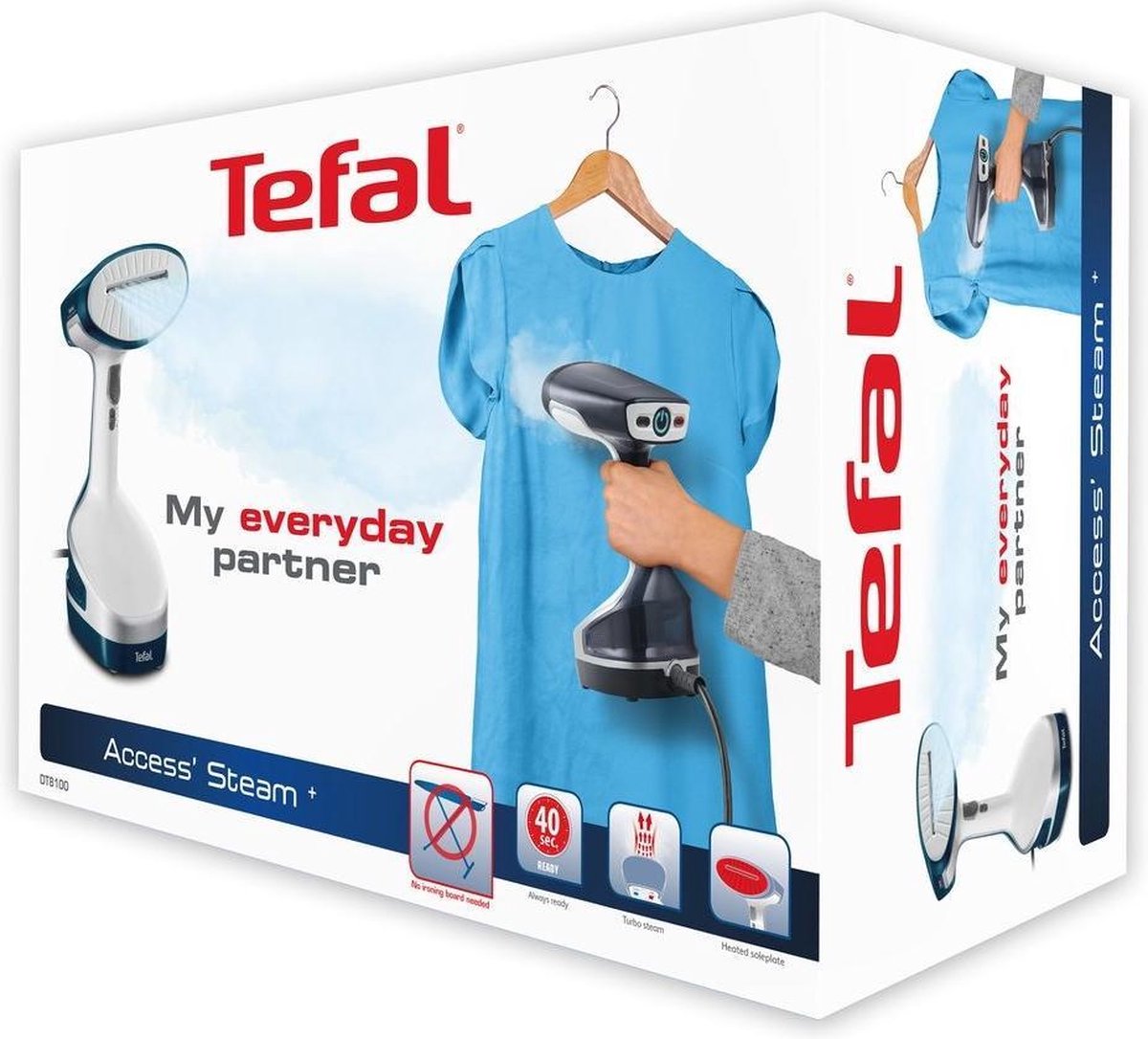 Tefal Access Steam+ DT8100 - Kledingstomer - Wit/blauw | bol.com