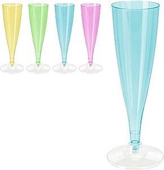 Ideaal Wiegen oneerlijk Plastic champagneglazen 4 stuks Groen | bol.com