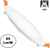 LED Downlighter Slim 12w, 960 Lumen, 4000K Neutraal Wit, Wit, Aluminium Body, Gatmaat Φ155mm