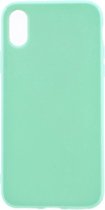 Shop4 - iPhone X / Xs Hoesje - Zachte Back Case Glans Mint Groen