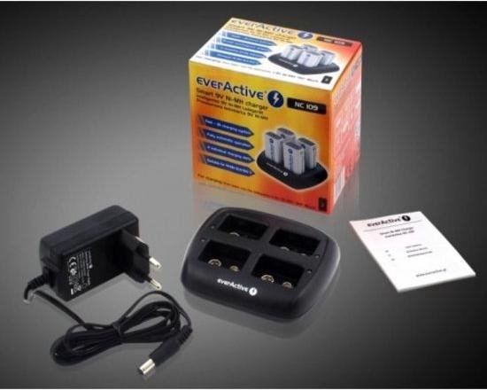 everActive NC-109 batterijlader voor 4x 9 volt NiMH oplaadbare batterijen | bol.com