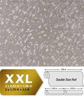 Uni kleuren behang EDEM 9011-34 vliesbehang gestempeld in spachtelputz look glimmend zilver grijs 10,65 m2