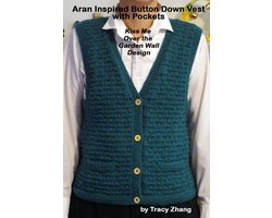 Aran Inspired Button Down Vest with Pockets Kiss Me Over the Garden Wall Design